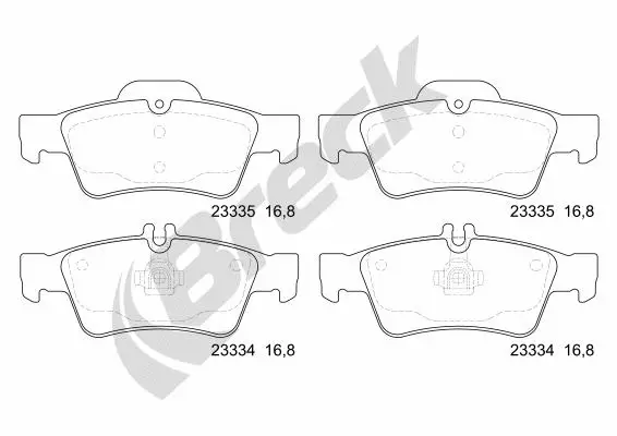 Brake Pad Set, disc brake (23334 00 702 20)