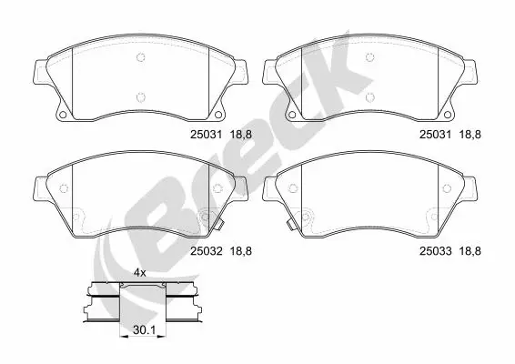 Brake Pad Set, disc brake (25031 00 701 00)