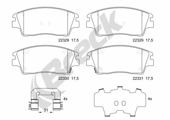 Brake Pad Set, disc brake (22329 00 701 00)