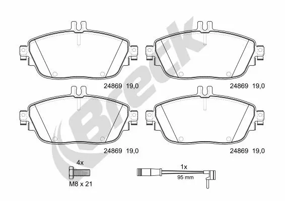 Brake Pad Set, disc brake (24869 00 701 00)