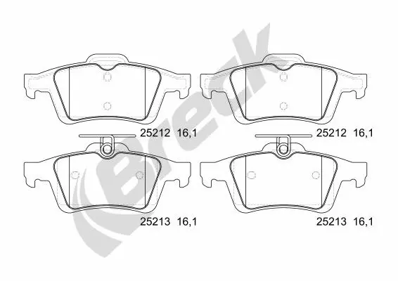 Brake Pad Set, disc brake (25212 00 702 00)