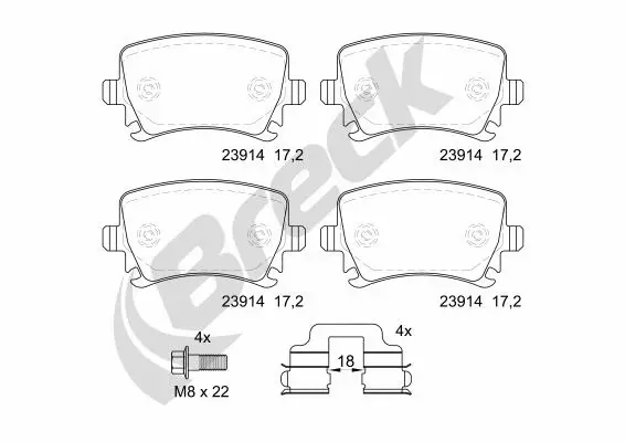Brake Pad Set, disc brake (23914 00 704 00)