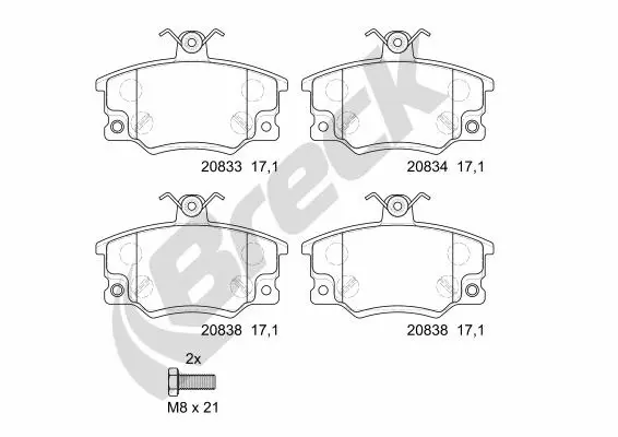 Brake Pad Set, disc brake (20833 00 701 10)