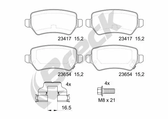 Brake Pad Set, disc brake (23417 00 704 10)