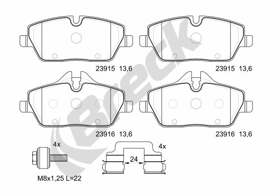 Brake Pad Set, disc brake (23915 00 651 00)