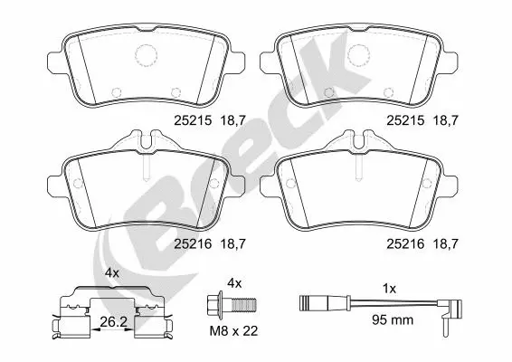 Brake Pad Set, disc brake (25215 00 554 00)