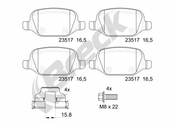 Brake Pad Set, disc brake (23517 00 704 00)