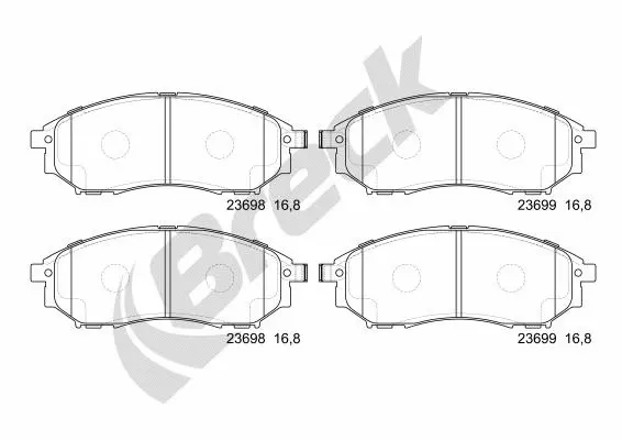 Brake Pad Set, disc brake (23698 00 701 00)
