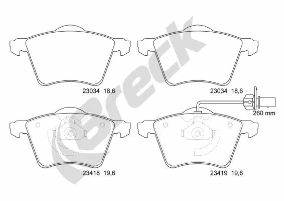 Brake Pad Set, disc brake (23418 00 703 10)