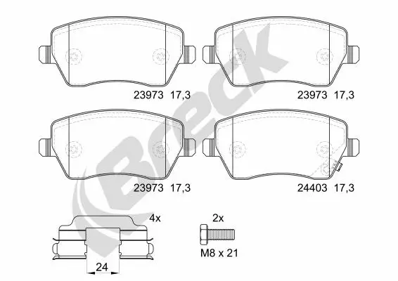 Brake Pad Set, disc brake (23973 00 702 10)