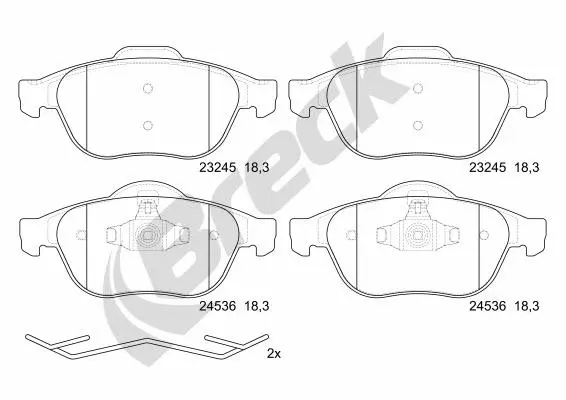 Brake Pad Set, disc brake (24536 00 701 00)