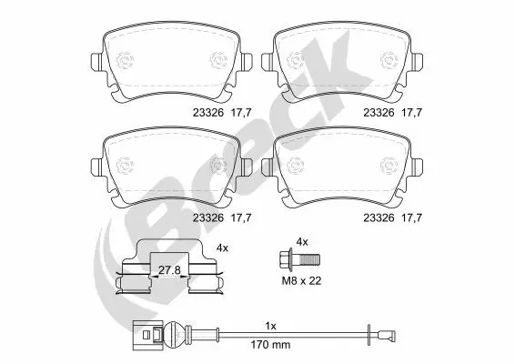 Brake Pad Set, disc brake (23326 00 702 10)