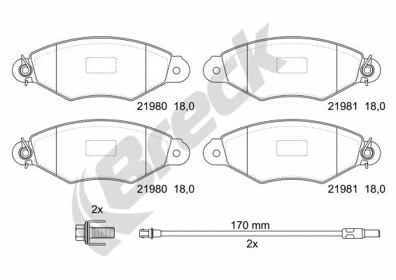 Brake Pad Set, disc brake (21980 00 702 10)