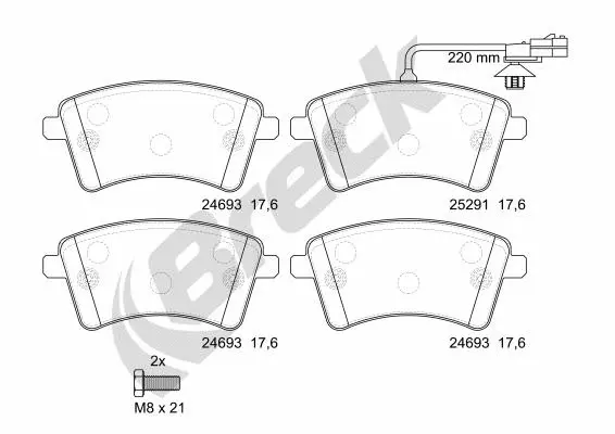 Brake Pad Set, disc brake (24693 00 701 10)