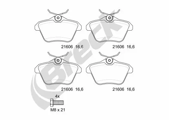 Brake Pad Set, disc brake (21606 00 702 00)