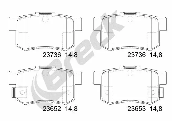 Brake Pad Set, disc brake (23652 00 704 00)