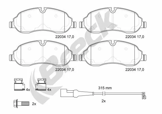 Brake Pad Set, disc brake (22034 00 703 00)
