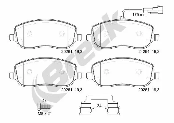 Brake Pad Set, disc brake (24294 00 701 00)