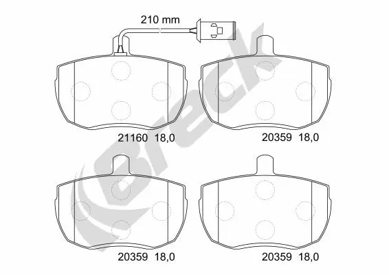 Brake Pad Set, disc brake (21160 00 701 10)