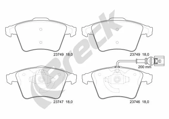Brake Pad Set, disc brake (23746 00 703 10)