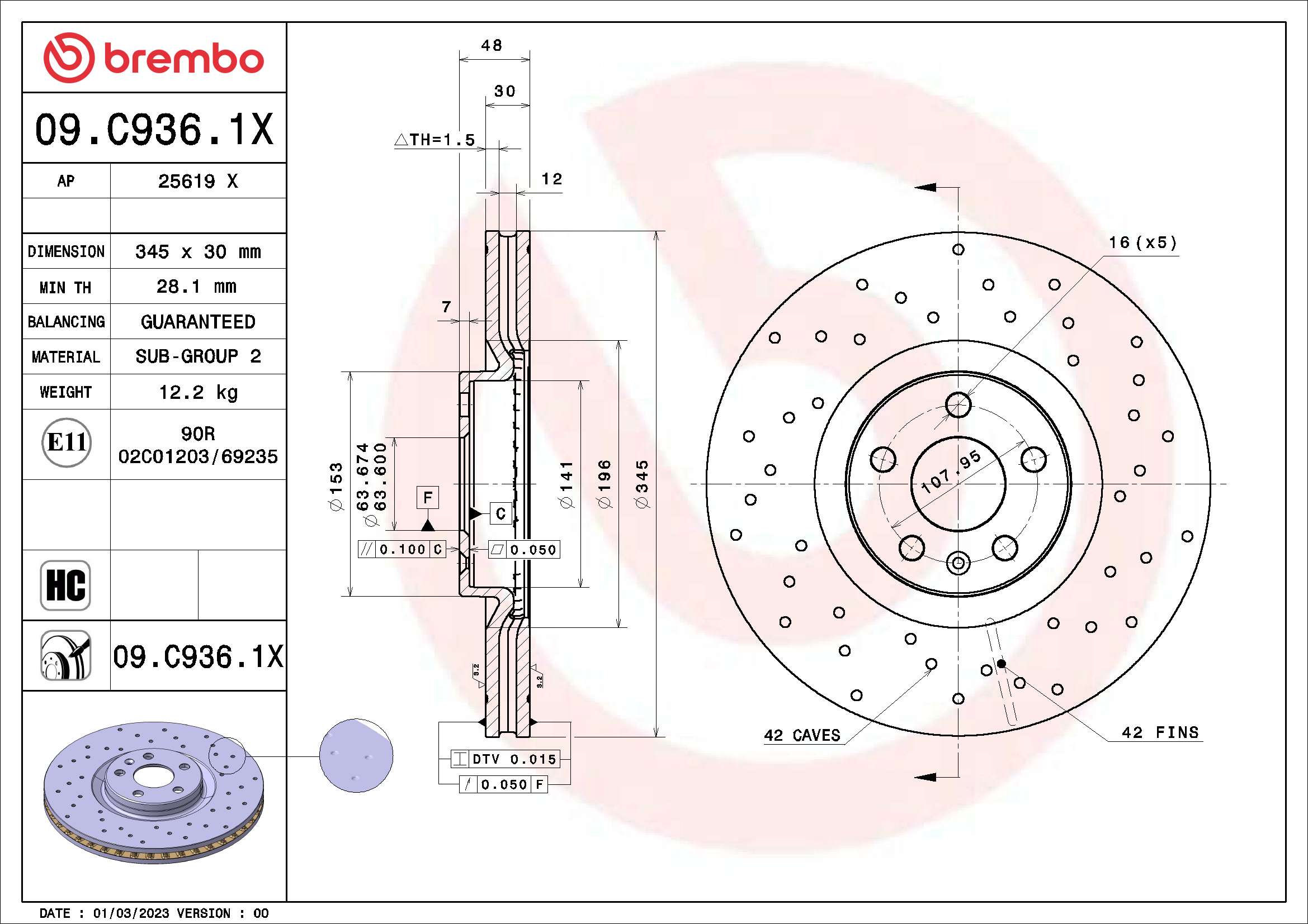 Brake Disc (25619 X)