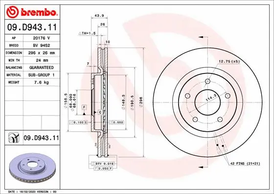 Brake Disc (20176 V)