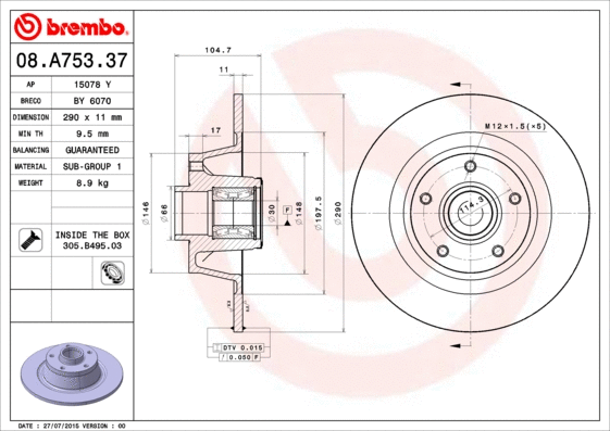 Brake Disc (15078 Y)