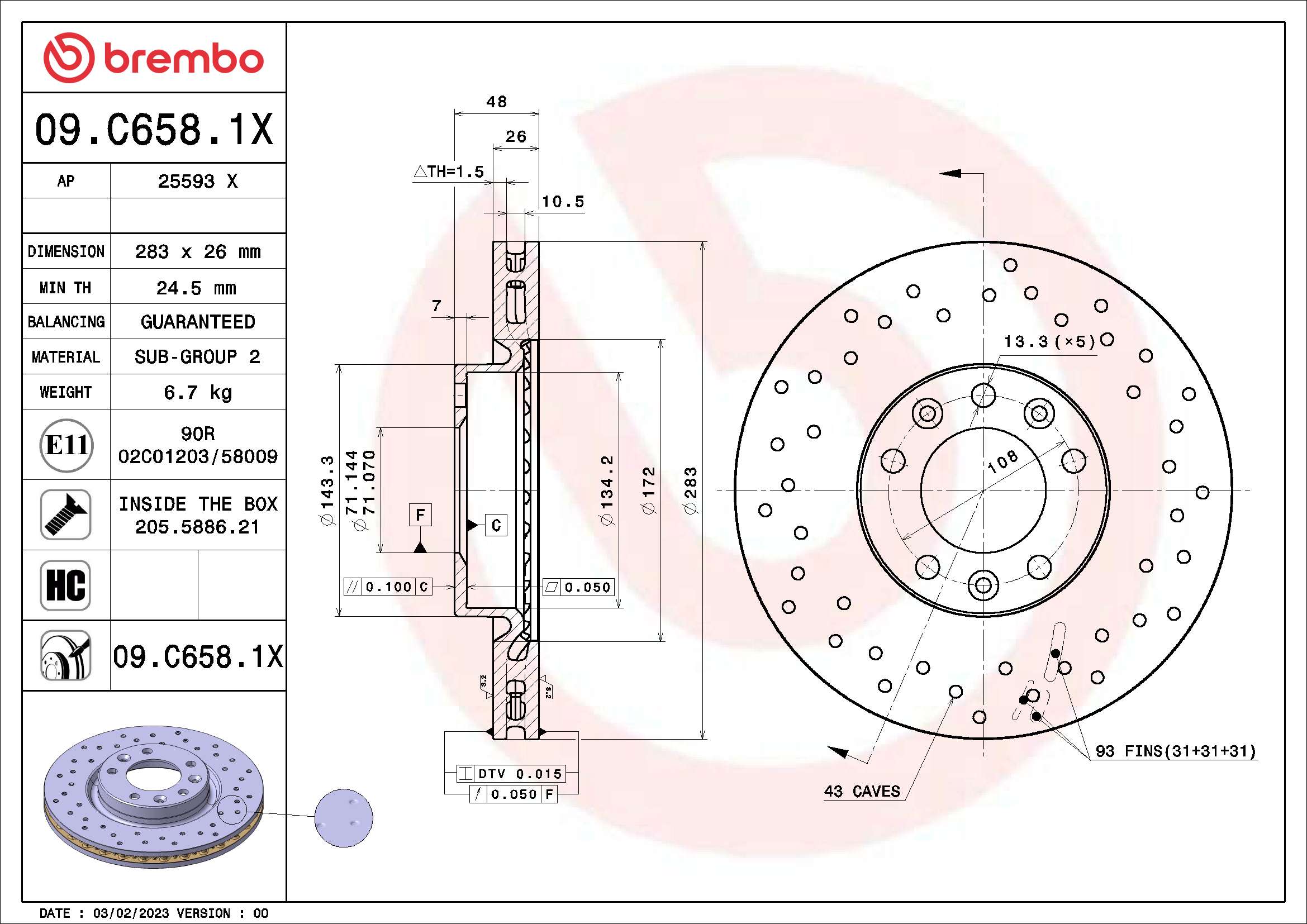 Brake Disc (25593 X)