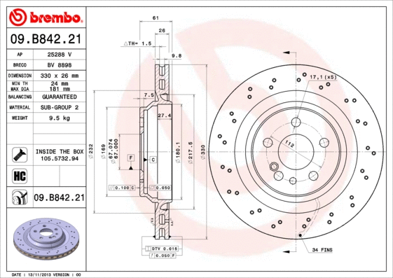Brake Disc (25288 V)