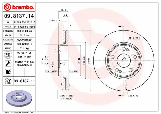 Brake Disc (22025 E)