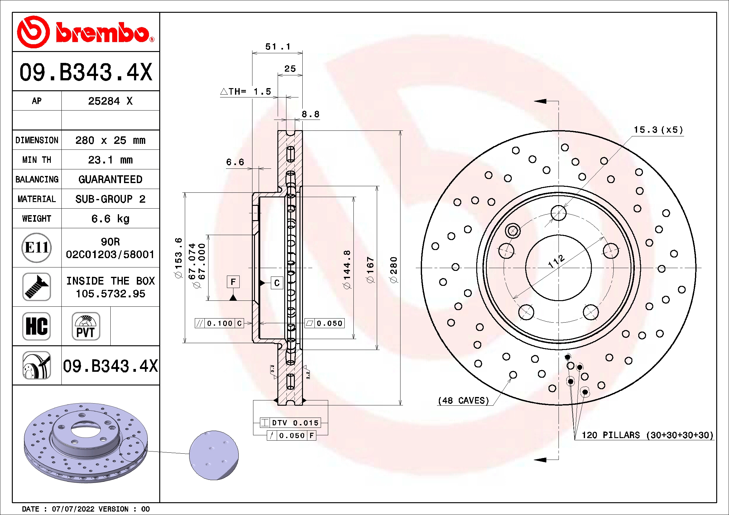 Brake Disc (25284 X)