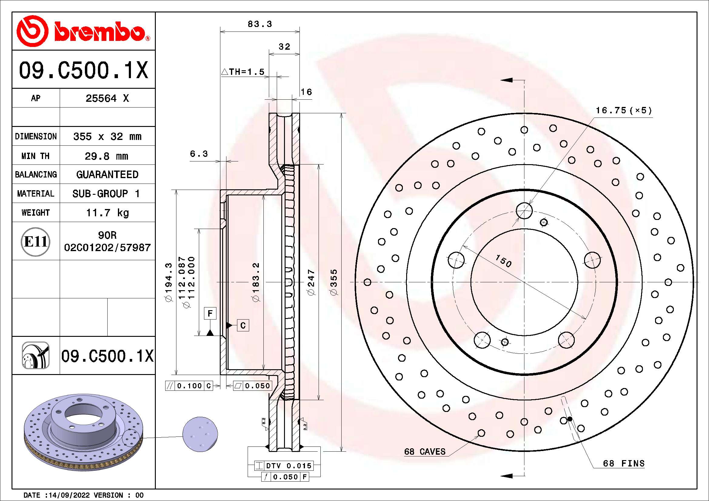 Brake Disc (25564 X)