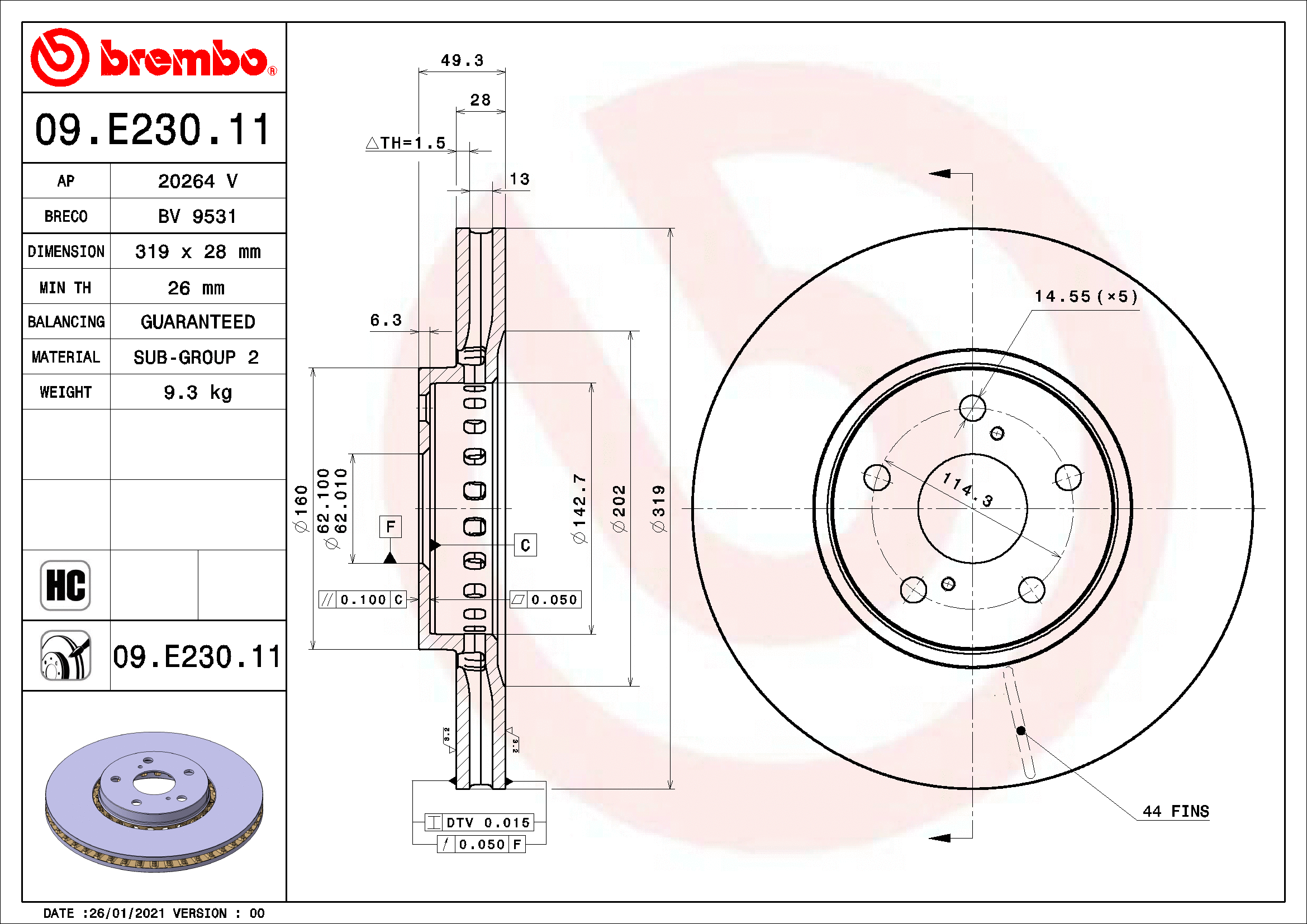Brake Disc (20264 V)