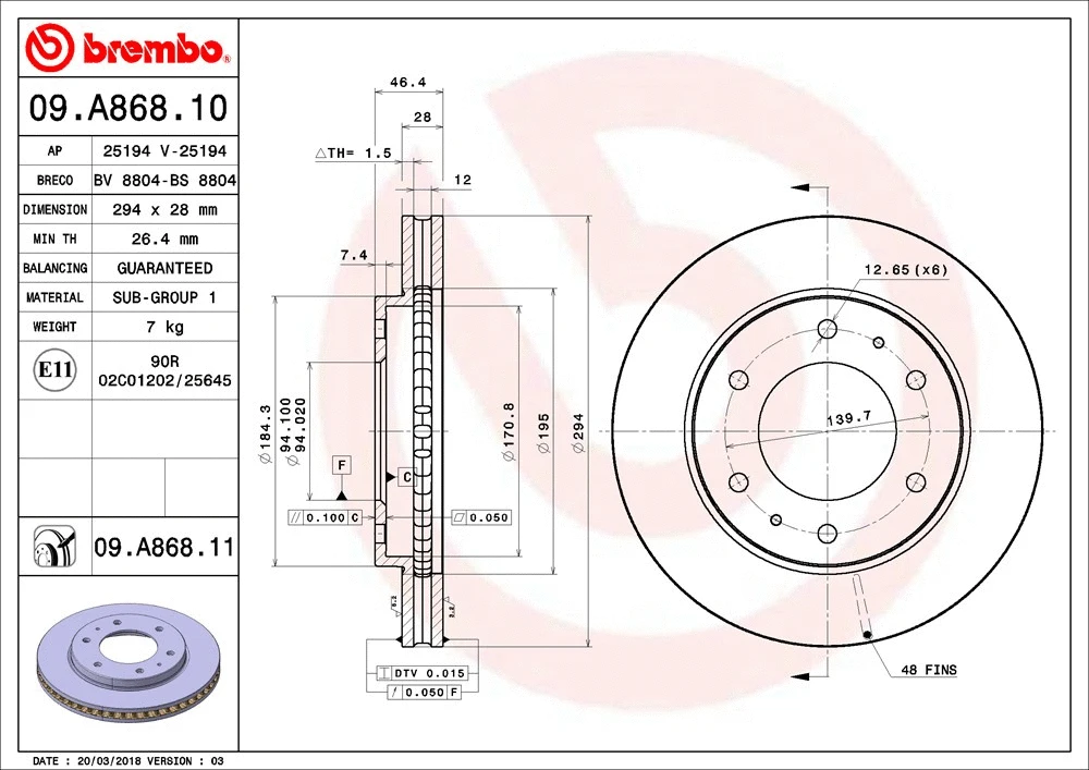 Brake Disc (25194 V)