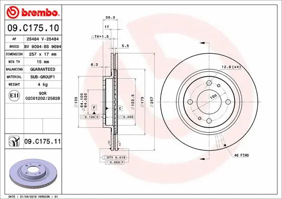 Brake Disc (25484 V)
