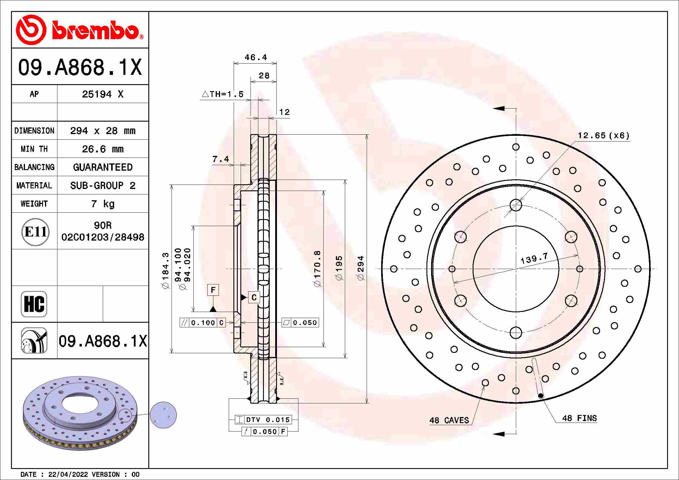 Brake Disc (25194 X)