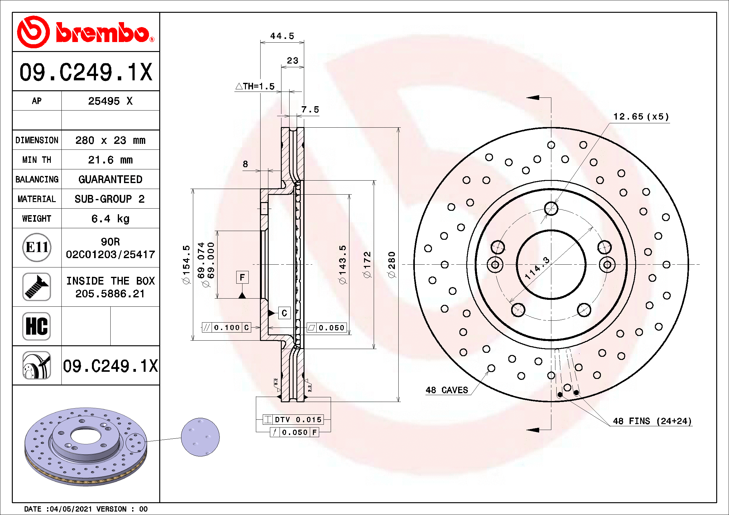 Brake Disc (25495 X)