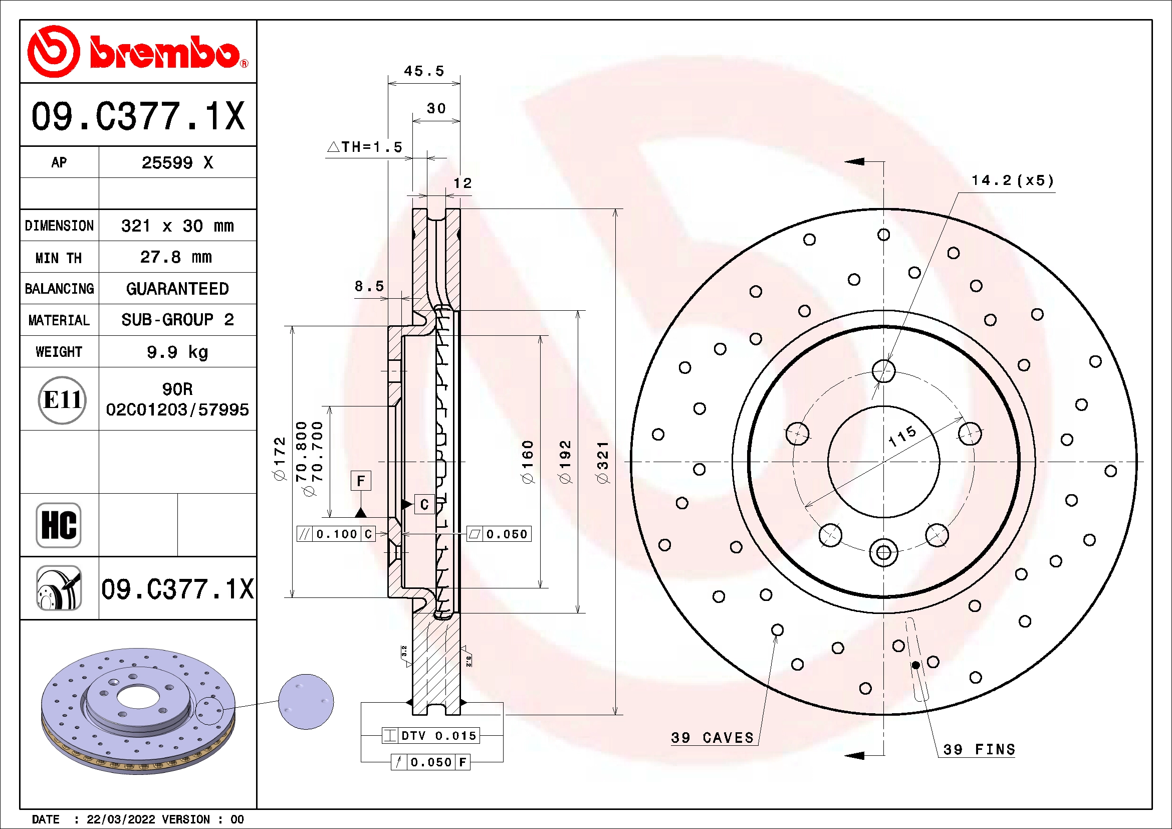 Brake Disc (25599 X)