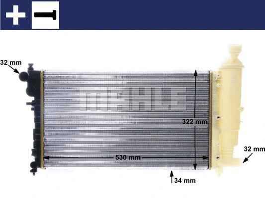 Radiator, engine cooling (CR 169 000S)