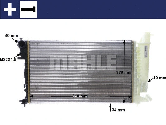 Radiator, engine cooling (CR 167 000S)