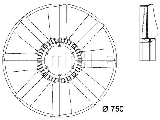 Fan Wheel, engine cooling (CFW 23 000P)