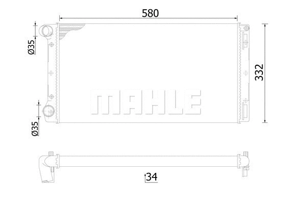 Radiator, engine cooling (CR 125 000S)