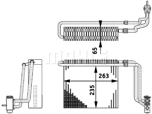 Evaporator, air conditioning (AE 65 000P)