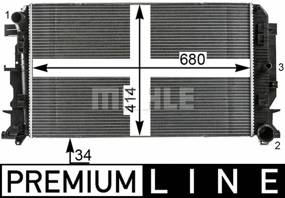 Radiator, engine cooling (CR 61 000P)