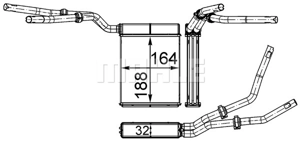 Heat Exchanger, interior heating (AH 199 000S)