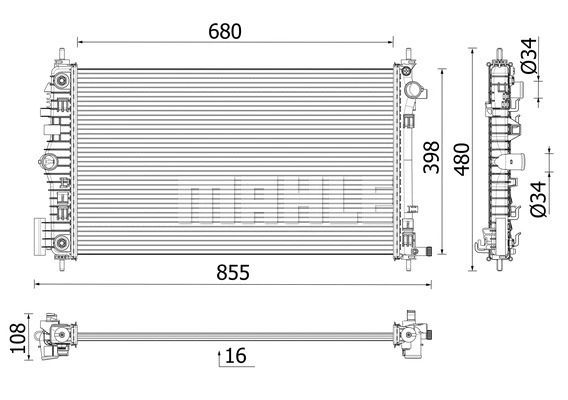 Radiator, engine cooling (CR 2698 000P)