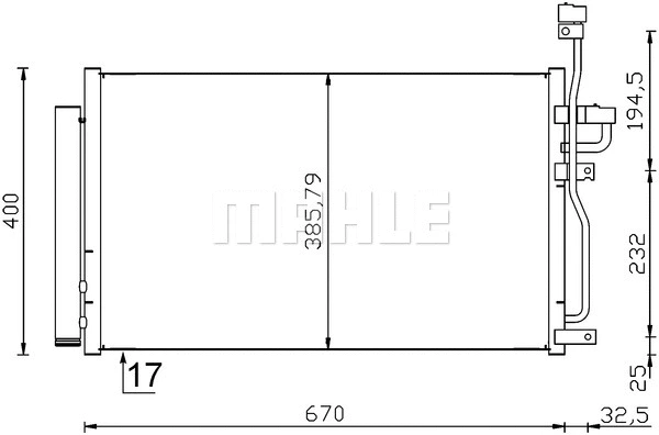 Condenser, air conditioning (AC 716 001S)