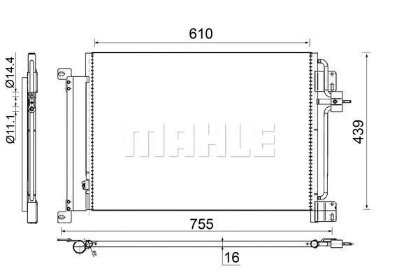 Condenser, air conditioning (AC 670 000S)