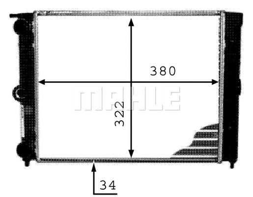 Radiator, engine cooling (CR 344 000P)