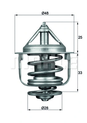 Thermostat, coolant (TX 87 77D)